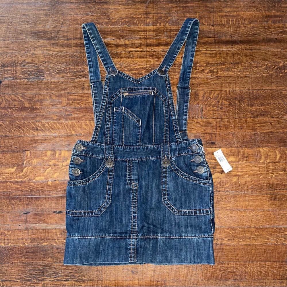 Vintage denim overall jumpsuit dress